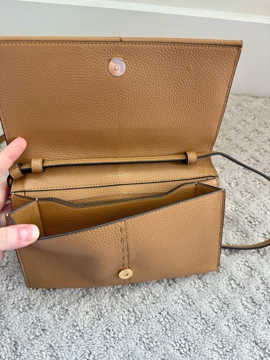 Tory Burch Tan Pebbled Leather Crossbody Wallet - Picture 3 of 3
